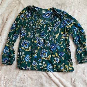 Old Navy Tie neck floral peasant blouse